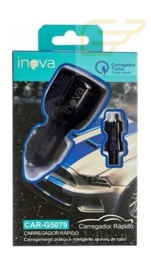 CARREGADOR VEICULAR V8 2 PORTAS USB INOVA CAR-G5079