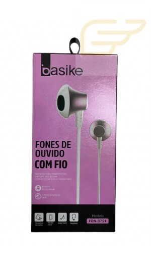 FONE DE OUVIDO COM FIO E MICROFONE BASIKE FON-8751