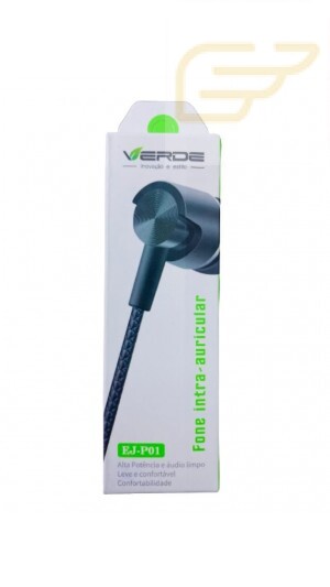 FONE INTRA AURICULAR COM MICROFONE VERDE EJ-P01