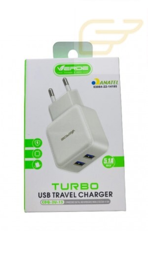 FONTE USB TURBO 5.1A VERDE CDQ-2U-15