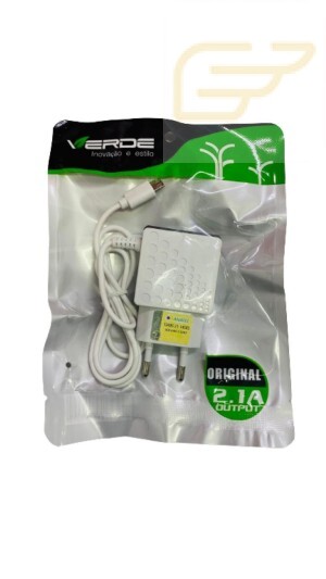 CARREGADOR MICRO USB V8 2.1A VERDE CDQ-ZS08