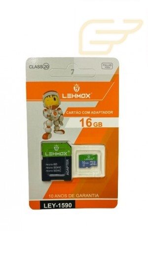 CARTAO DE MEMORIA COM ADAPTADOR 16GB LEHMOX LEY-SD16