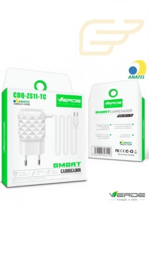 CARREGADOR TIPO-C SMART VERDE CDQ-ZS11-TC