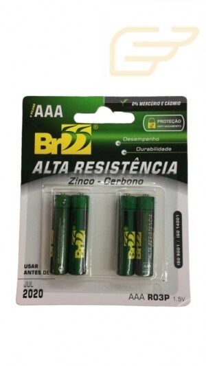 CARTELA COM 4 PILHAS BR55 COMUNS AAA PALITO R03P