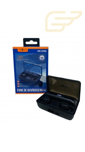 FONE DE OUVIDO BLUETOOTH COM VISOR DE BATERIA INOVA FON-20356