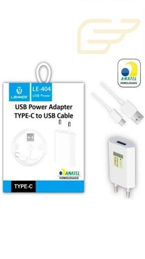 CARREGADOR USB TIPO C POWER ADAPTER LEHMOX LE-404