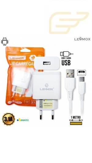 CARREGADOR RAPIDO 3.1A LEHMOX LE-519