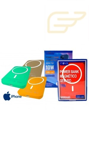POWER BANK MAGNETICO SEM FIO 5000MAH  INOVA CHAR-11051
