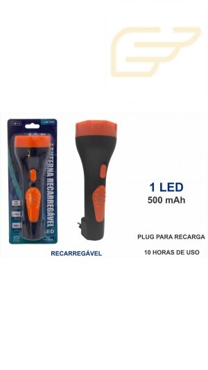 LANTERNA RECARREGAVEL 1W LED INOVA KV-7476