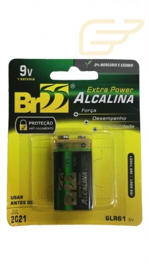 CARTELA COM 1 BATERIA BR55 ALCALINA 9V 6LR61