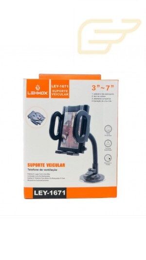 SUPORTE PARA CELULAR COM VENTOSA LEHMOX LEY-1671