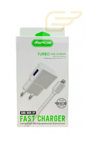 CARREGADOR USB LIGHTNING 2.1A VERDE CDQ-008-IP