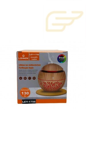 UMIDIFICADOR DE AR COM LED RGB E CAPACIDADE DE 130ML LEHMOX LEY-1756