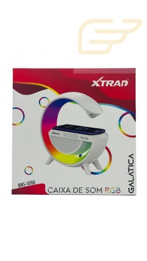 CAIXA DE SOM BLUETOOTH COM LED RGB E CARREGADOR POR INDUCAO XTRAD KMS-1008