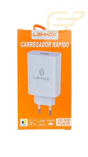 FONTE USB RAPIDA 3.1A LEHMOX LE-510FUNTE