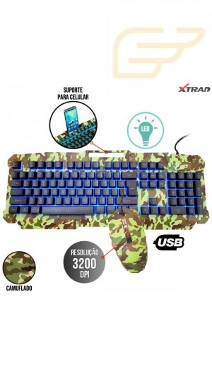 TECLADO + MOUSE GAMER COM LED XTRAD HK8400
