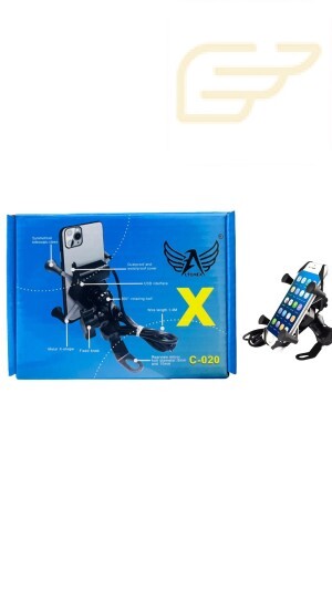 SUPORTE DE CELULAR PARA MOTOCICLETA COM CARREGADOR ALTOMEX C-020