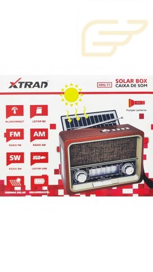 CAIXA DE SOM SOLAR BOX CARREGAMENTO NO CABO OU ENERGIA SOLAR XTRAD XDG-71