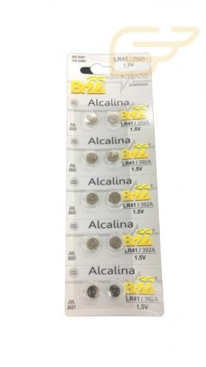 CARTELA COM 1O BATERIAS BR55 DE LITIO BOTAO 1,5V LR41