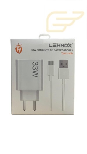 CARREGADOR USB TURBO TIPO C 33W LEHMOX LE-405TYPEC
