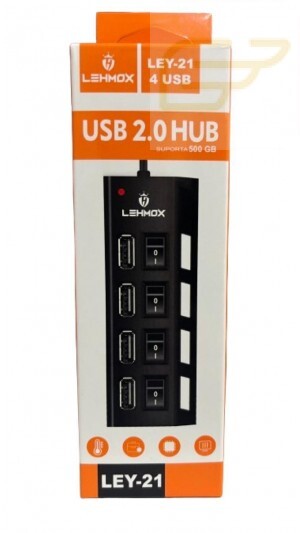 HUB COM 4 USB 2.0 LEHMOX LEY-21