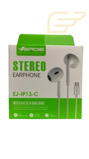 FONE DE OUVIDO TIPO C VERDE EJ-IP13-C