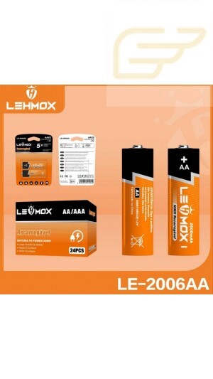 PILHA RECARREGAVEL AAX2 LEHMOX LE-2006AA