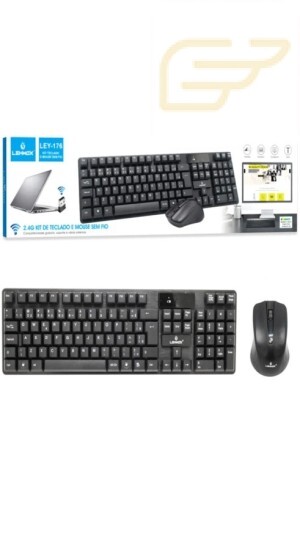 KIT TECLADO E MOUSE SEM FIO LEHMOX LEY-176
