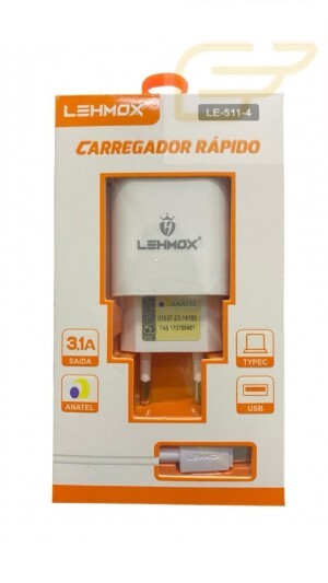 CARREGADOR USB TIPO C RAPIDO 3.1A LEHMOX LE-511-4