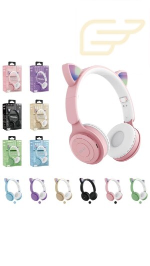 FONE DE OUVIDO BLUETOOTH ORELHA DE GATO CORES LEHMOX LEF-1059