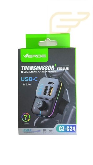TRANSMISSOR VEICULAR RADIO FM TIPO C VERDE CZ-C24