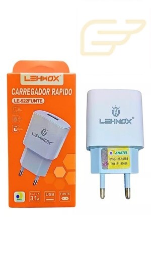 FONTE CARREGADOR RAPIDO 3.1A LEHMOX LE-519FUNTE