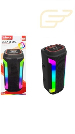 CAIXA DE SOM SEM FIO COM LED RGB 50W XTRAD CS-20