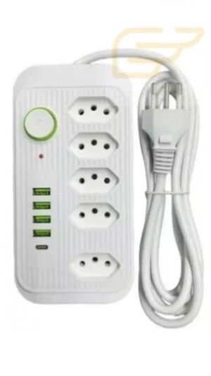 FILTRO DE LINHA 5 TOMADAS 4 USB/ USB C 3 METROS KAPBOM KA-7011