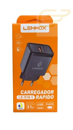 FONTE USB 3.1A CARREGAMENTO RAPIDO LEHMOX LE-519-1