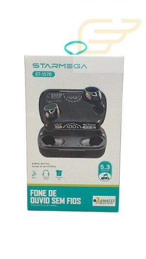 FONE DE OUVIDO SEM FIO BLUETOOTH 5.3 STARMEGA ST-157B
