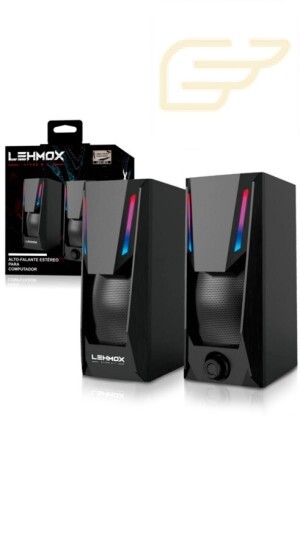 CAIXA DE SOM GAMER PARA PC USB COM LED RGB LEHMOX LEY-1873