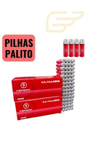 KIT 60 PILHAS PALITO 3A KAPBOM KA-7AAA