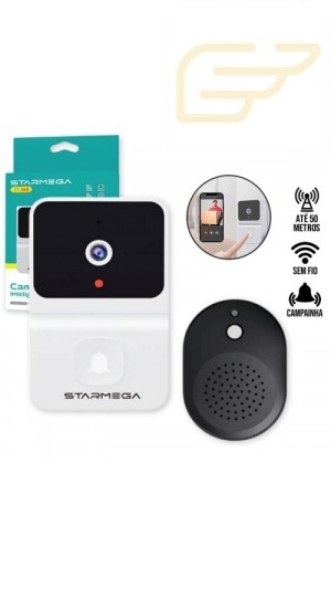CAMPAINHA INTELIGENTE SEM FIO COM CAMERA WIFI STARMEGA ST-368