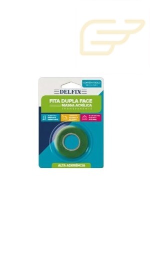FITA DUPLA FACE 12MMX2M MASSA ACRILICA TRANSPARENTE DELFIX