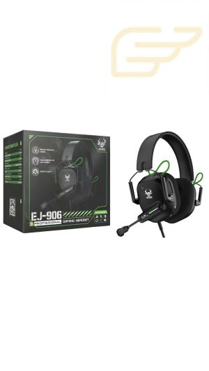 FONE GAMER HEADSET RGB COM MICROFONE VERDE EJ-906