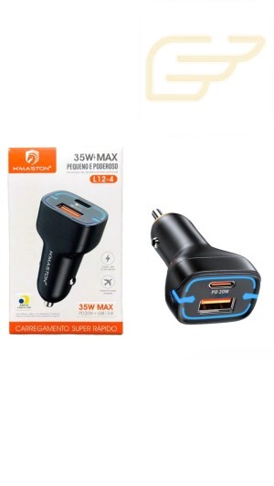 CARREGADOR VEICULAR 35W USB/ USB C TURBO HMASTON L12-4