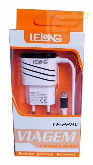 CARREGADOR PARA CELULAR LELONG V8 2.4A LE-228V