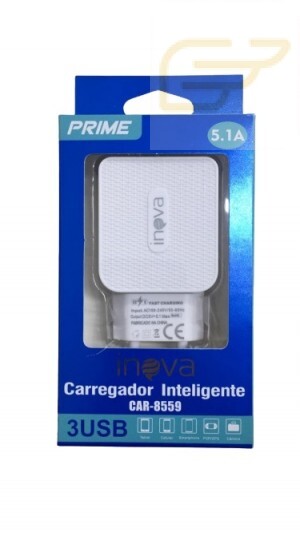 FONTE COM 3 USB INOVA 5.1A CAR-8559